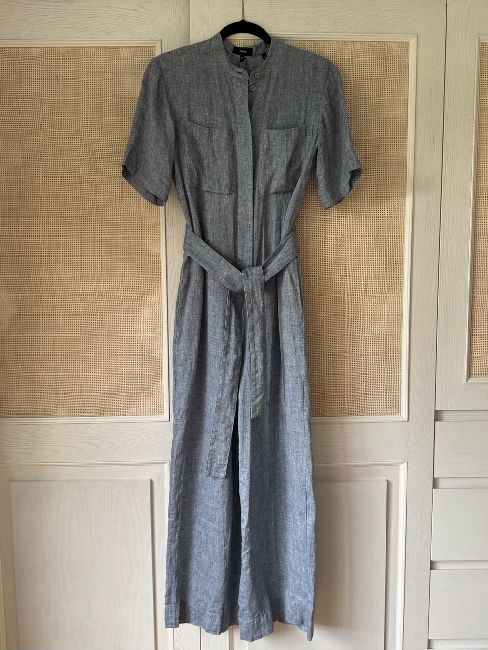 Theory blue linen jumpsuit size 00